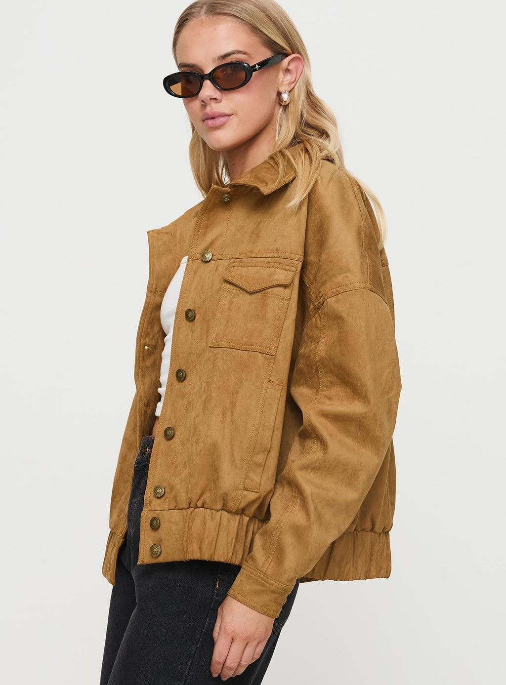 Ristretto Faux Suede Bomber Brown