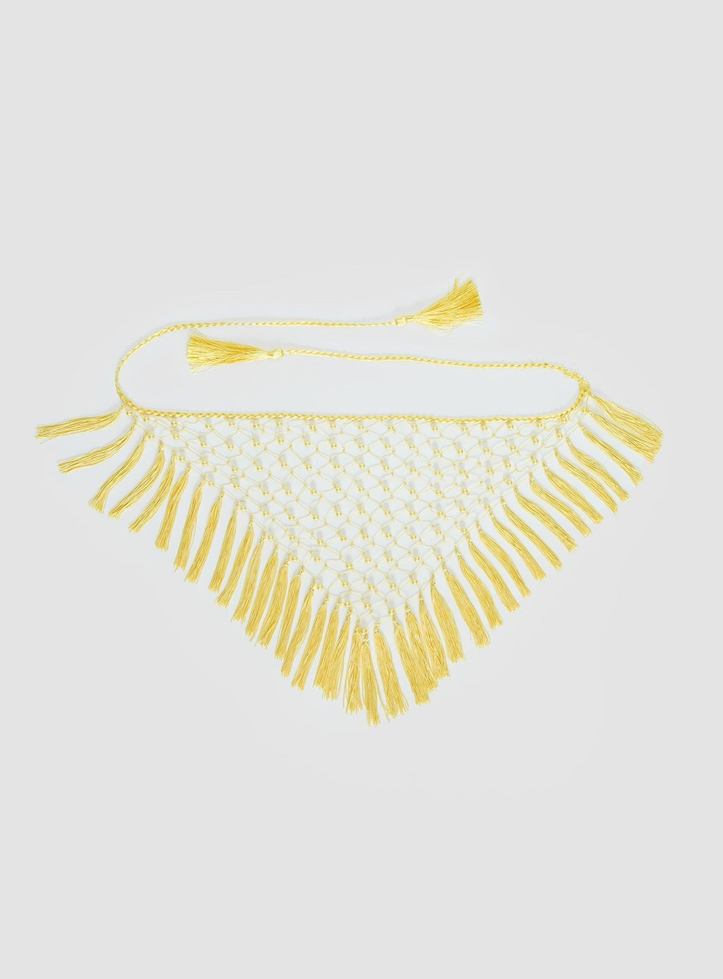 Lynnsey Beaded Tassel Wrap Belt Butter