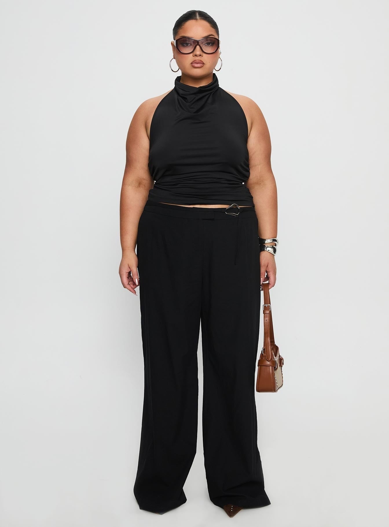 Lucetta Wide Leg Pant Black Curve