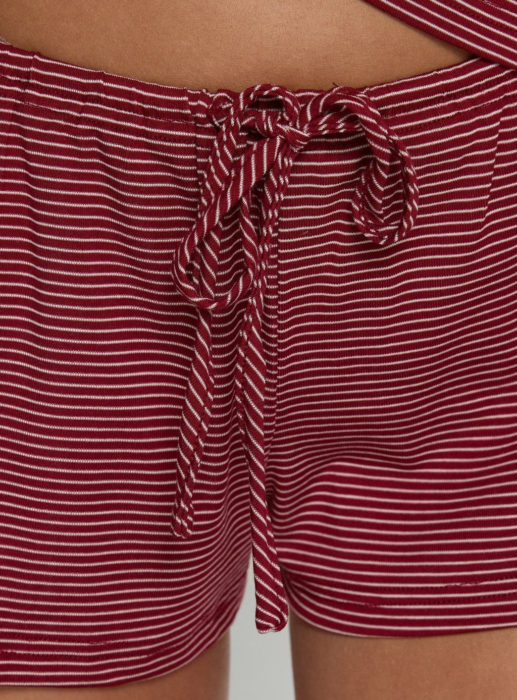 Sugar Surge Tie Waist Shorts Cherry Stripe