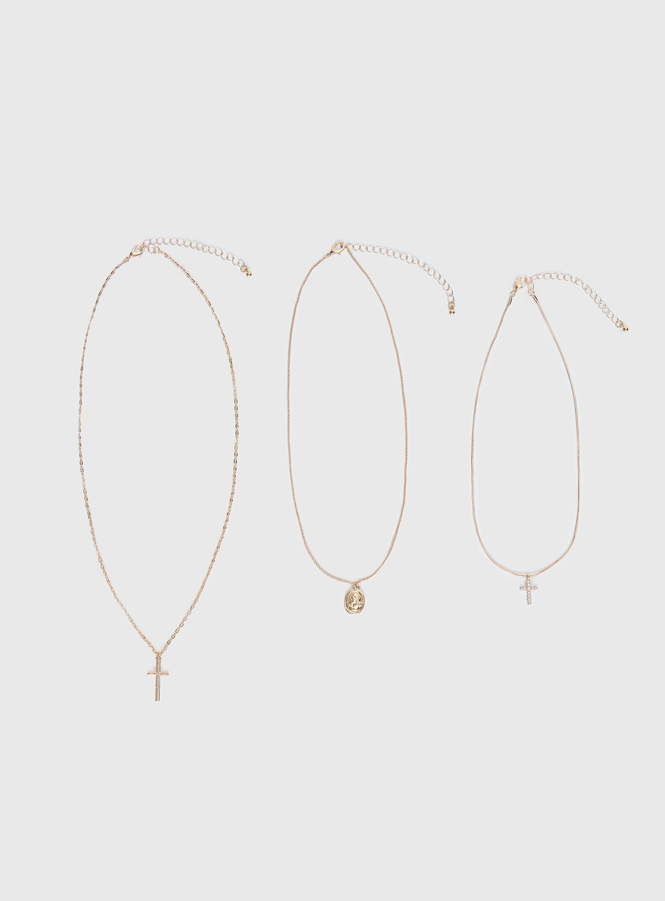Broken Clocks Layered Necklace Gold