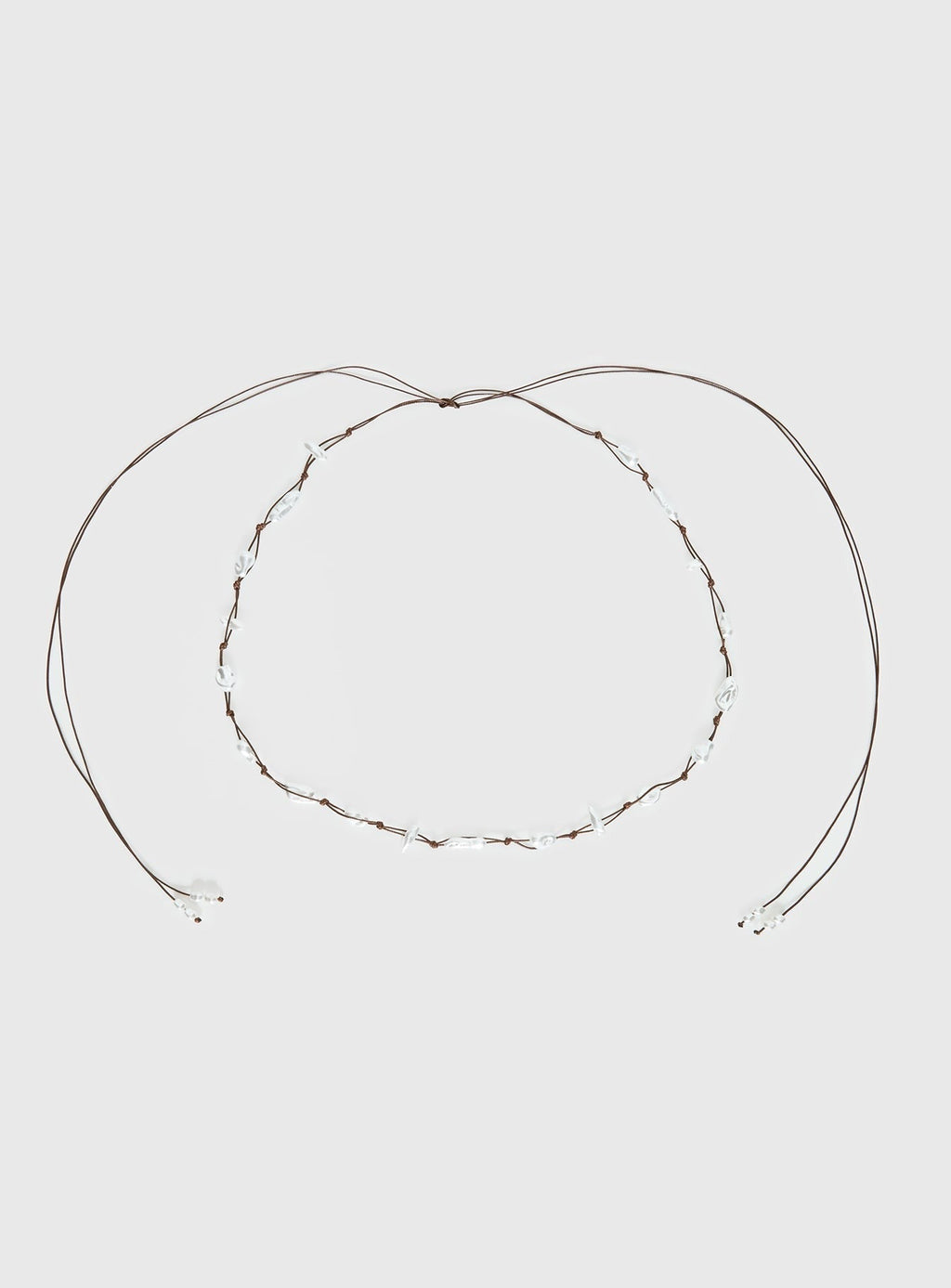 Delle Pearl Detail Wrap Belt Brown