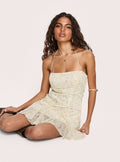 Delamere Mini Dress Yellow Floral