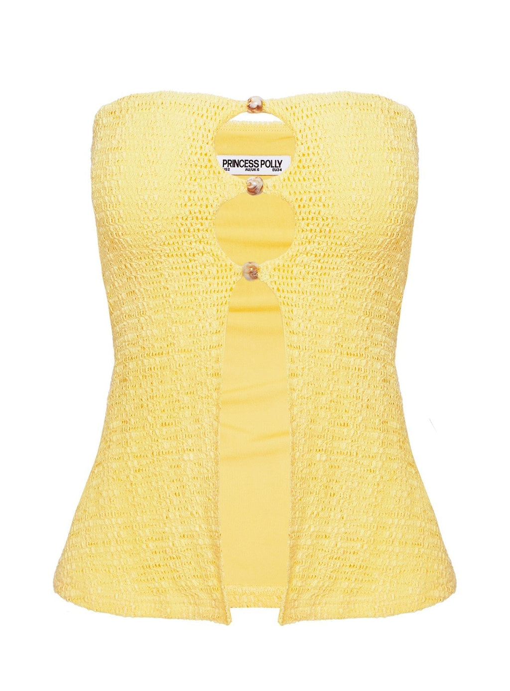 Lost Souls Strapless Cut Out Top Lemon