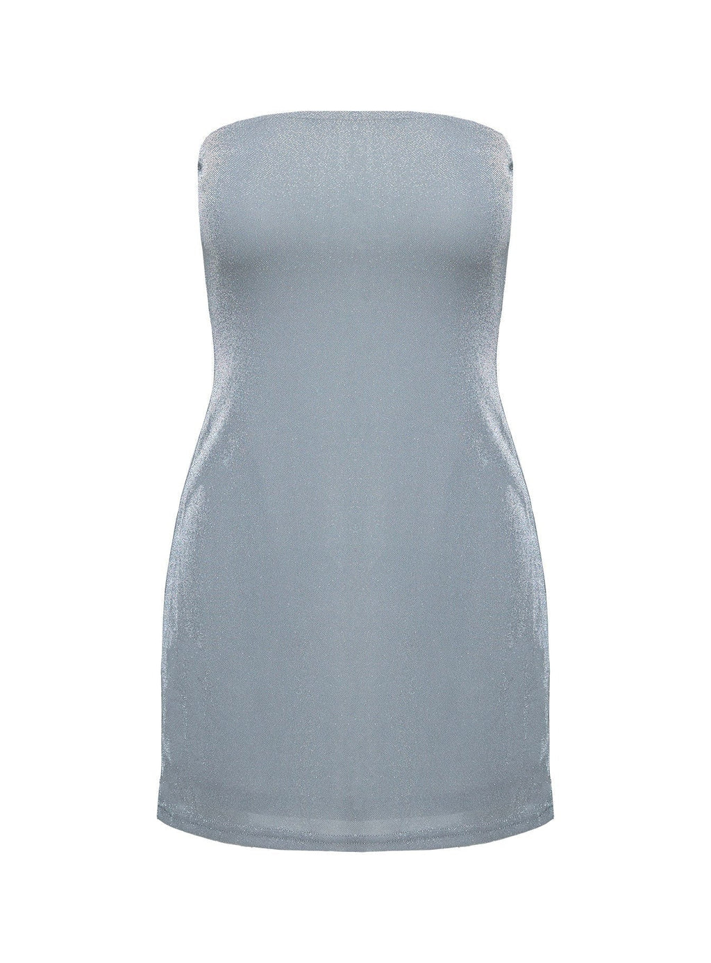 Chromatica Strapless Mini Dress Silver