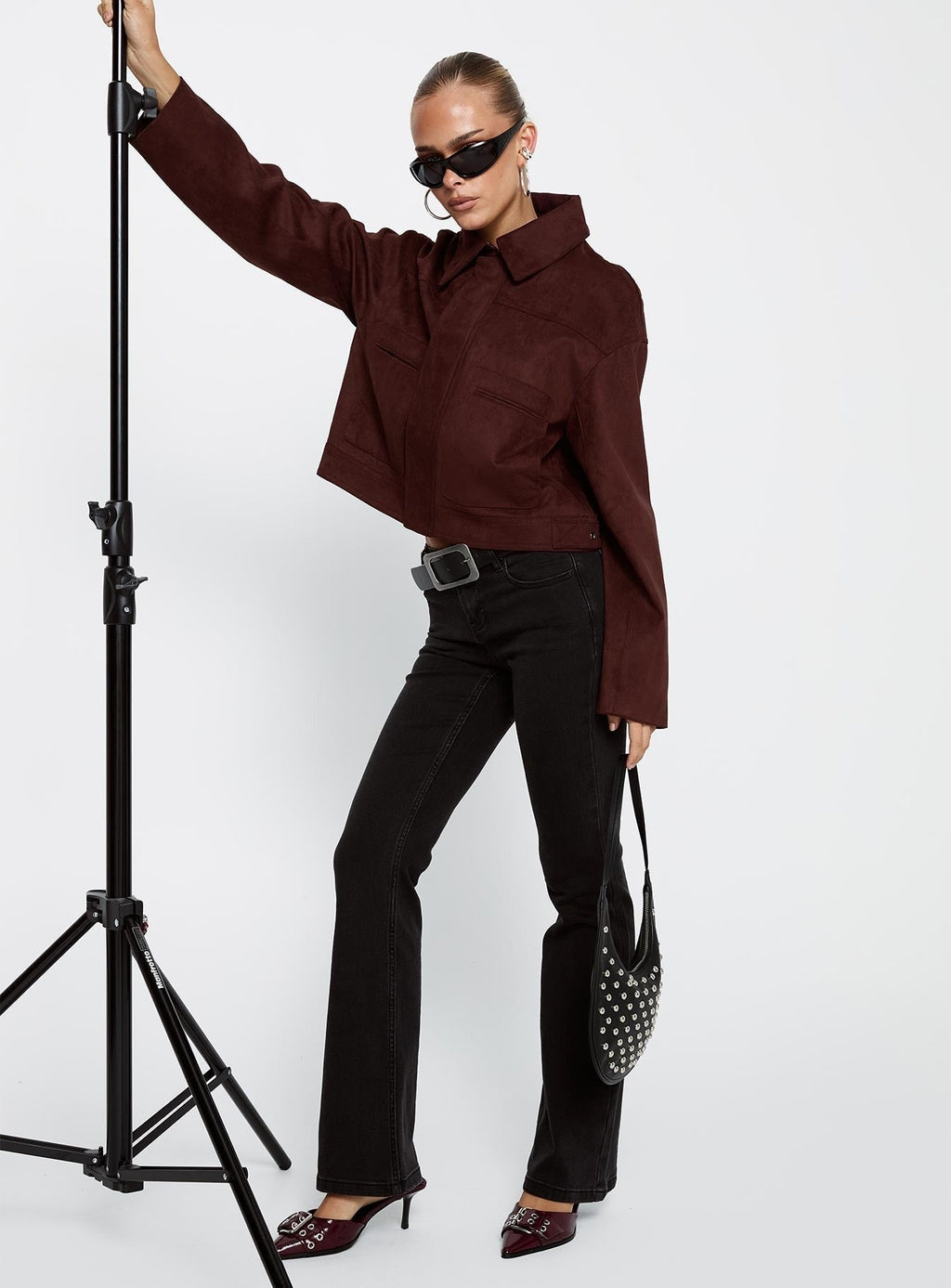 Macquarie Faux Suede Jacket Currant