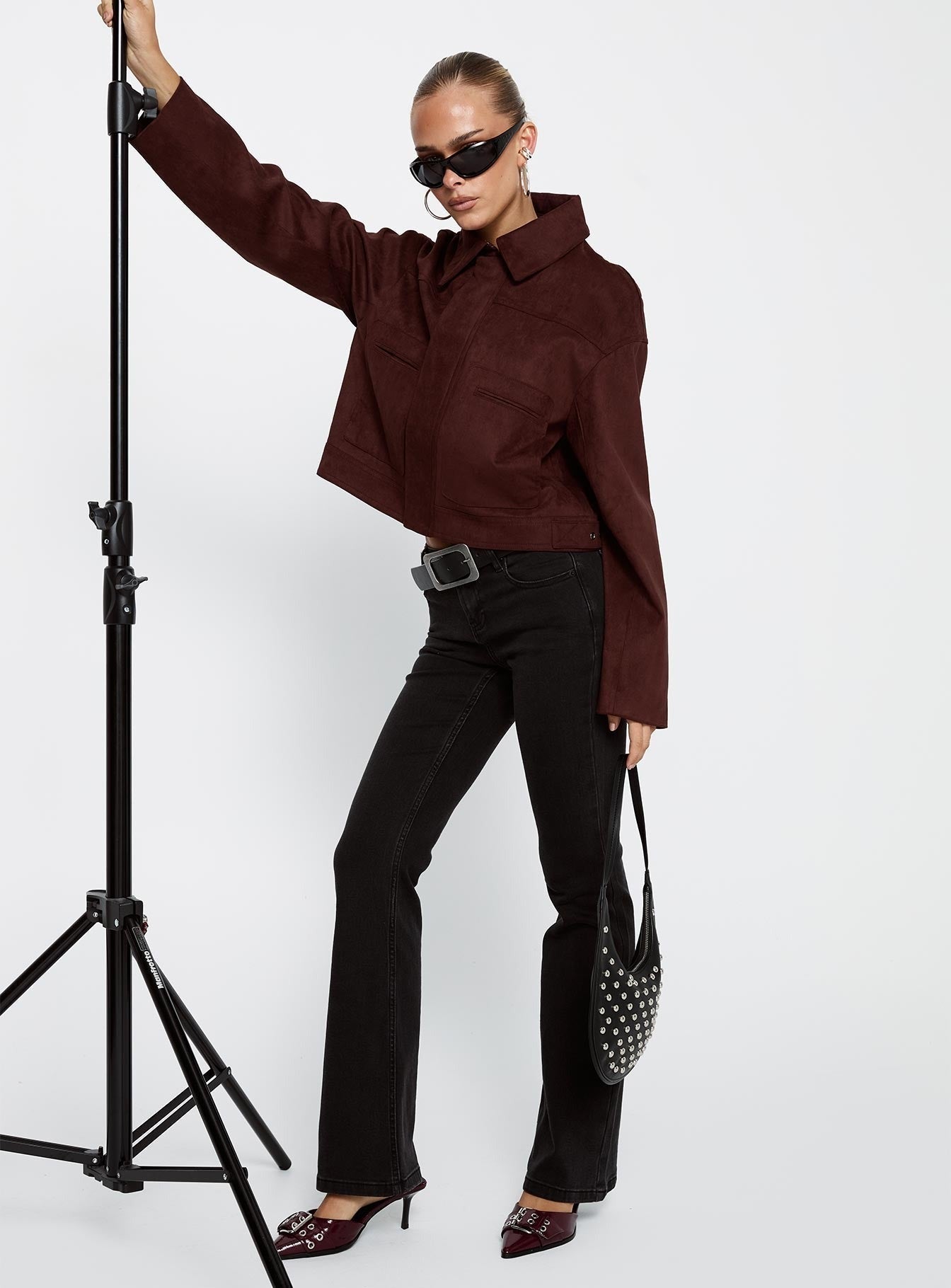 Macquarie Faux Suede Jacket Currant