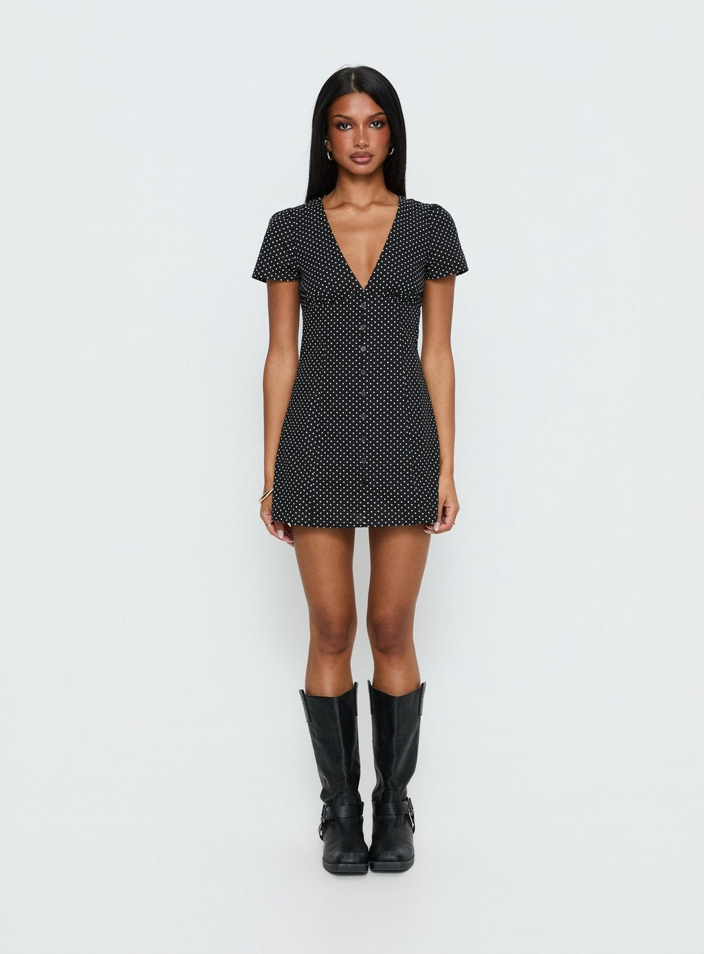 Loveliness Romper Black Polka