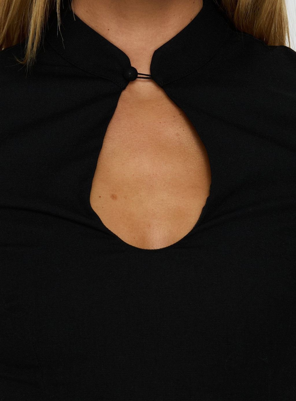 Soft Haze Keyhole Detail Playsuit Black