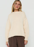 Wilda Crew Neck Knit Sweater Cream