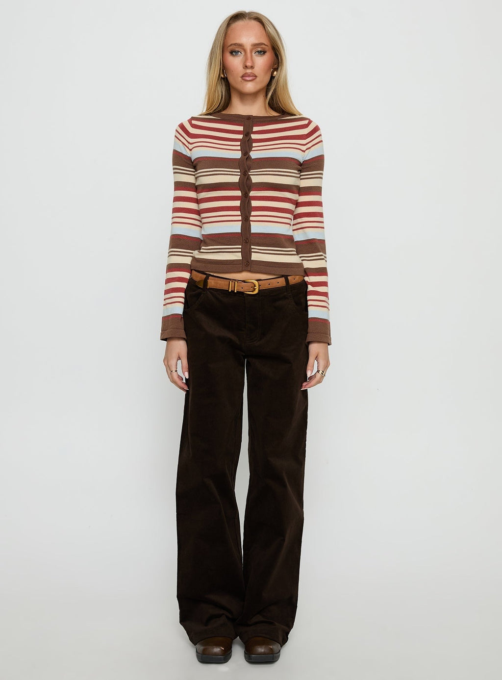 Milda Knit Cardigan Multi Stripe