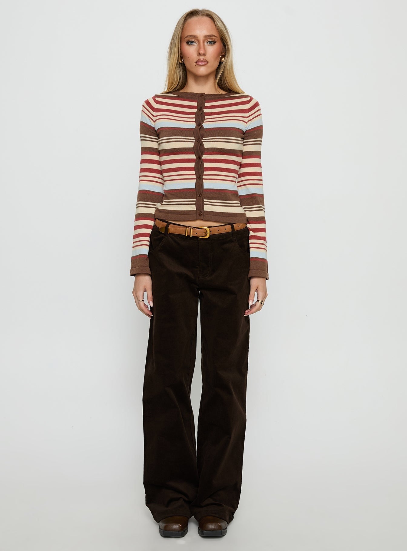 Milda Knit Cardigan Multi Stripe