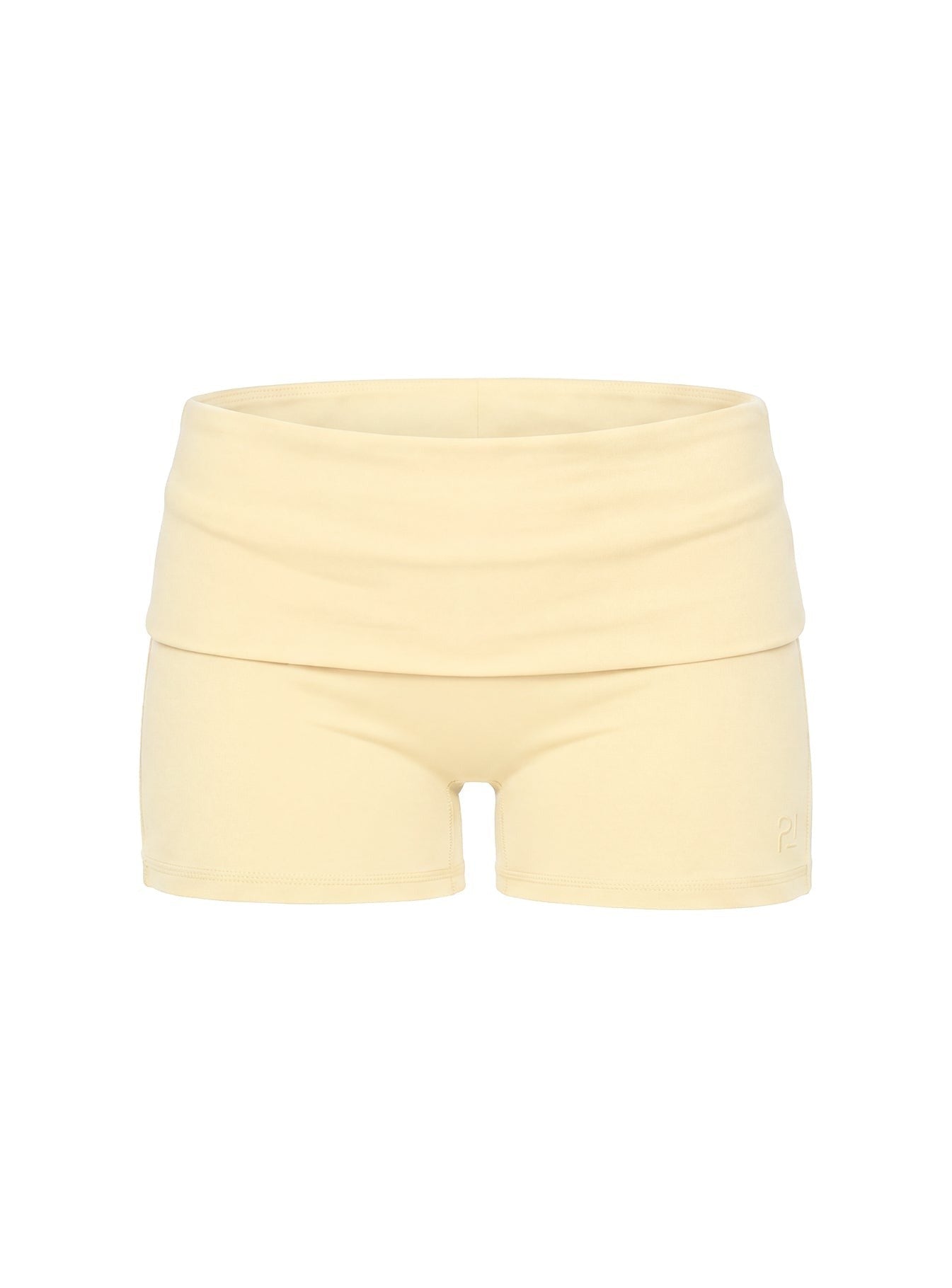 Peak Foldover Micro Shorts Yellow