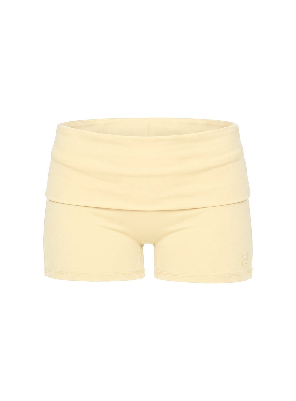 Peak Foldover Micro Shorts Yellow