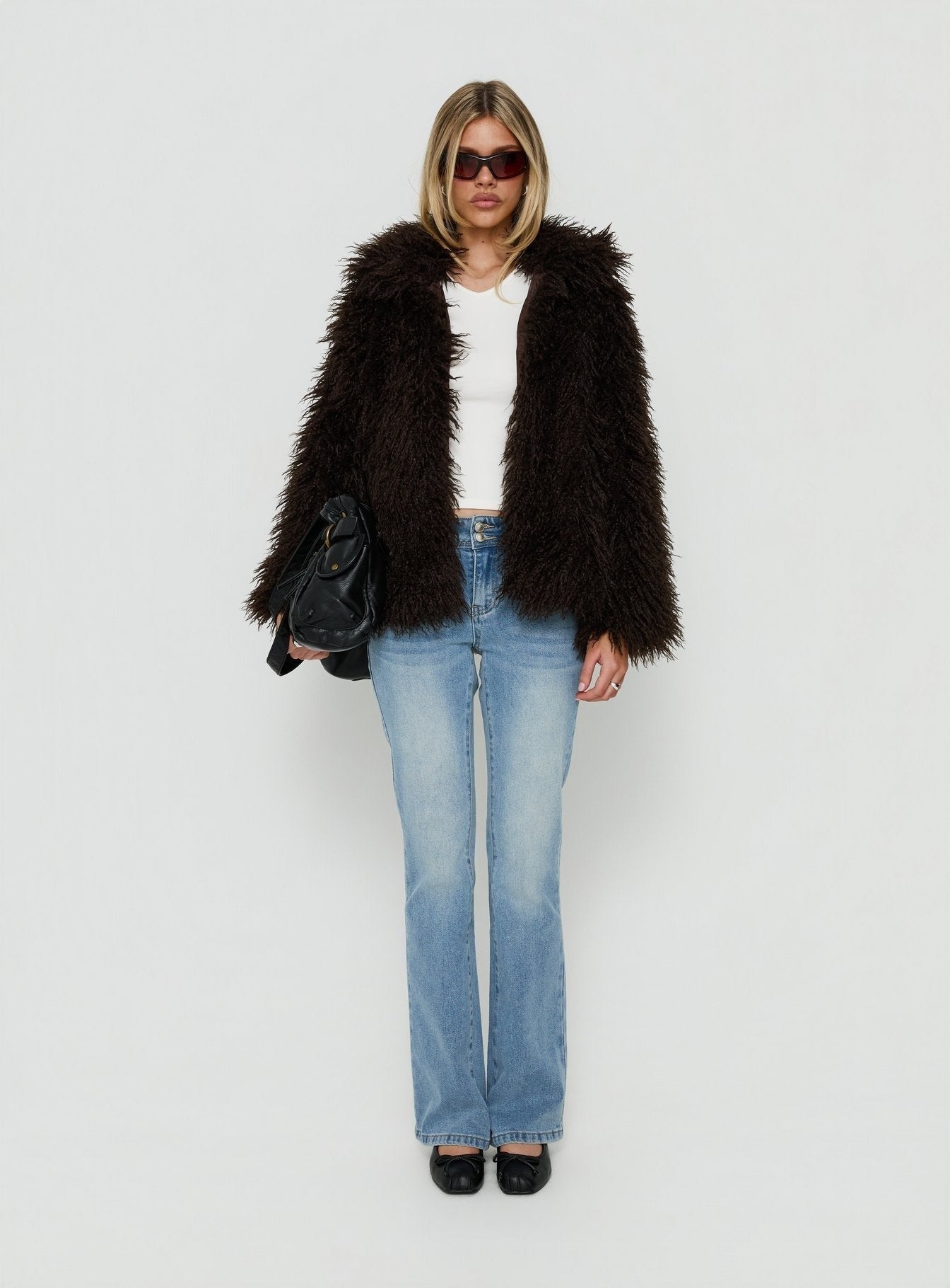 Felicea Faux Fur Jacket Chocolate