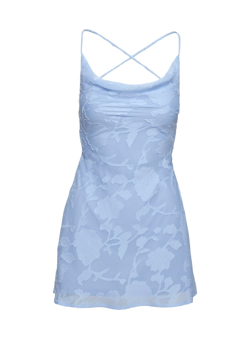 Celena Mini Dress Light Blue Burnout Tall