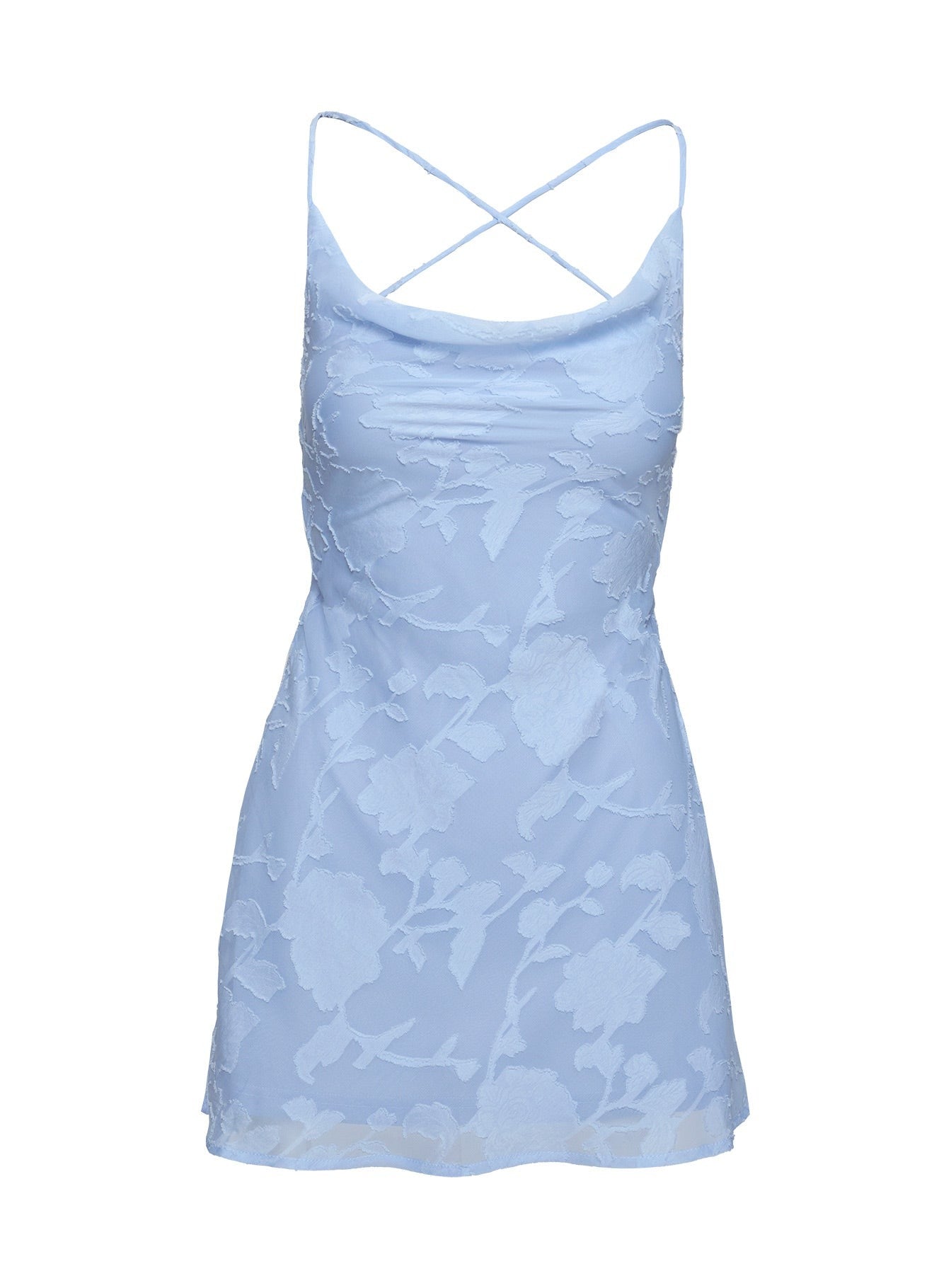 Celena Mini Dress Light Blue Burnout Tall