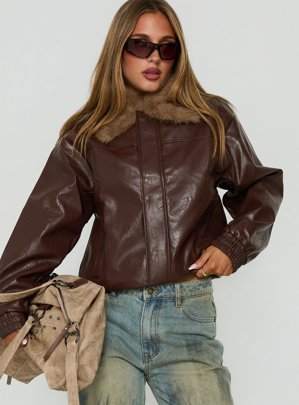 Humankind Faux Fur Jacket Brown