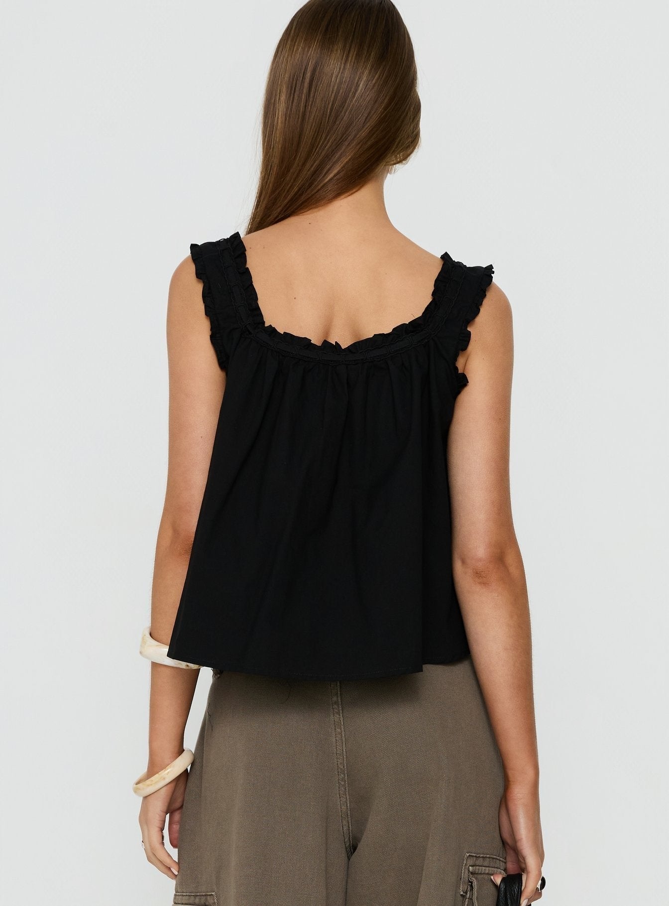 Swing Babydoll Top Black
