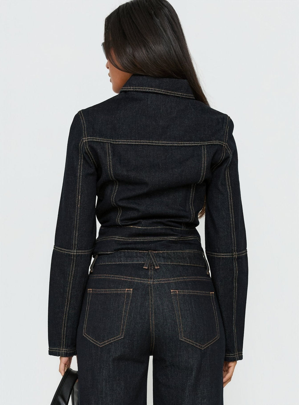 Remara Cinched Denim Jacket Dark Blue Wash