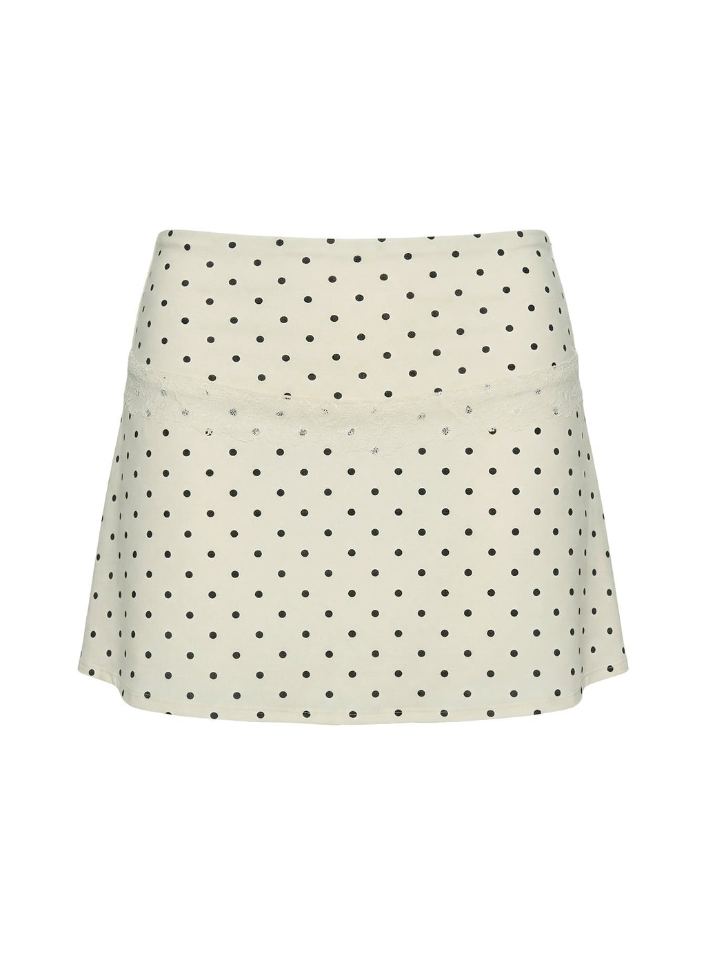 Amia Lace Mini Skirt Cream Polka Dot
