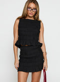 Miss You More Shirred Set Black