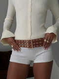 Dusk Dipped Layered Belt Brown / Gold