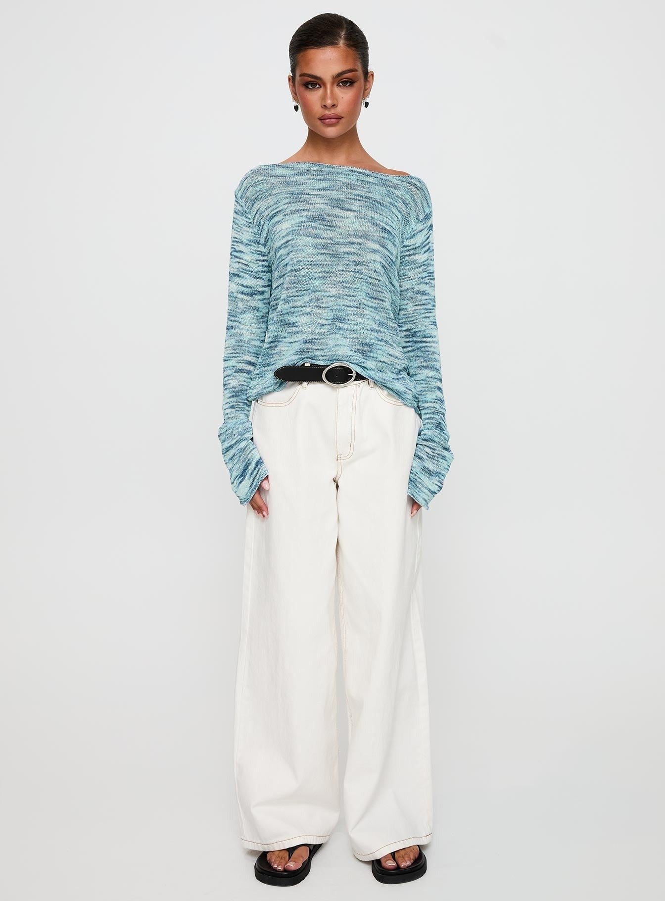 Lay Your Cards Knit Sweater Blue Multi