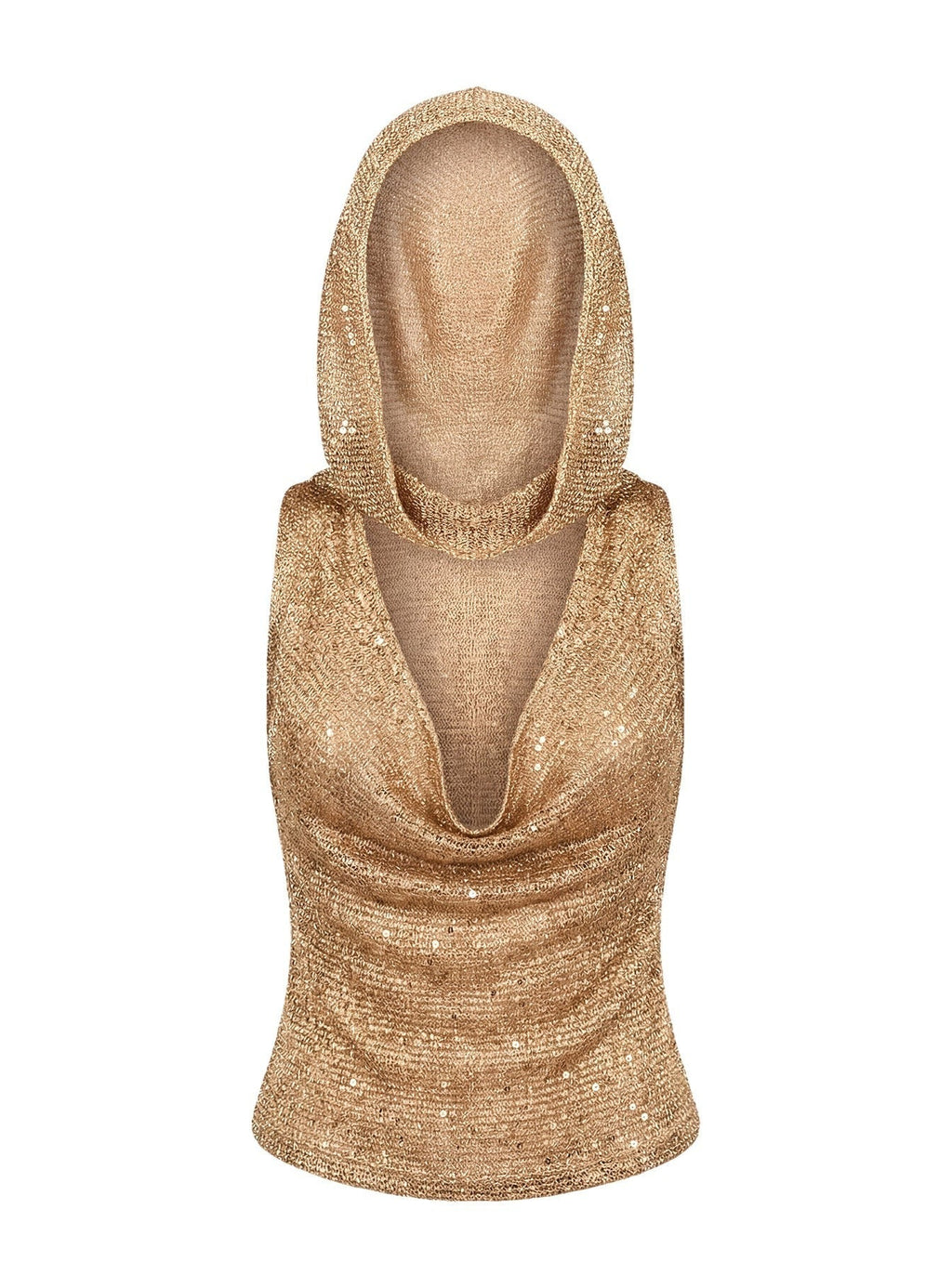 Mistori Sequin Hooded Top Gold