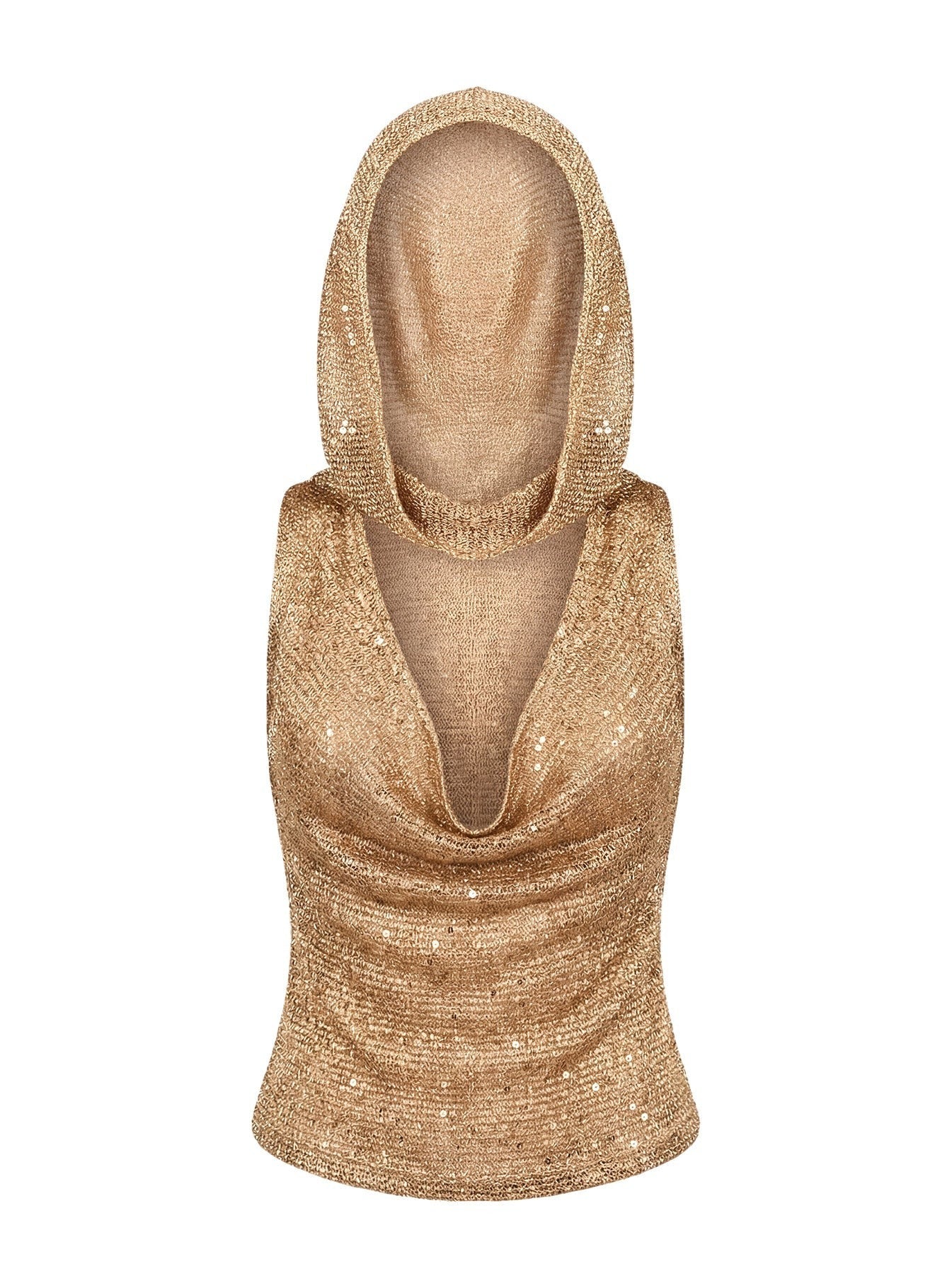 Mistori Sequin Hooded Top Gold