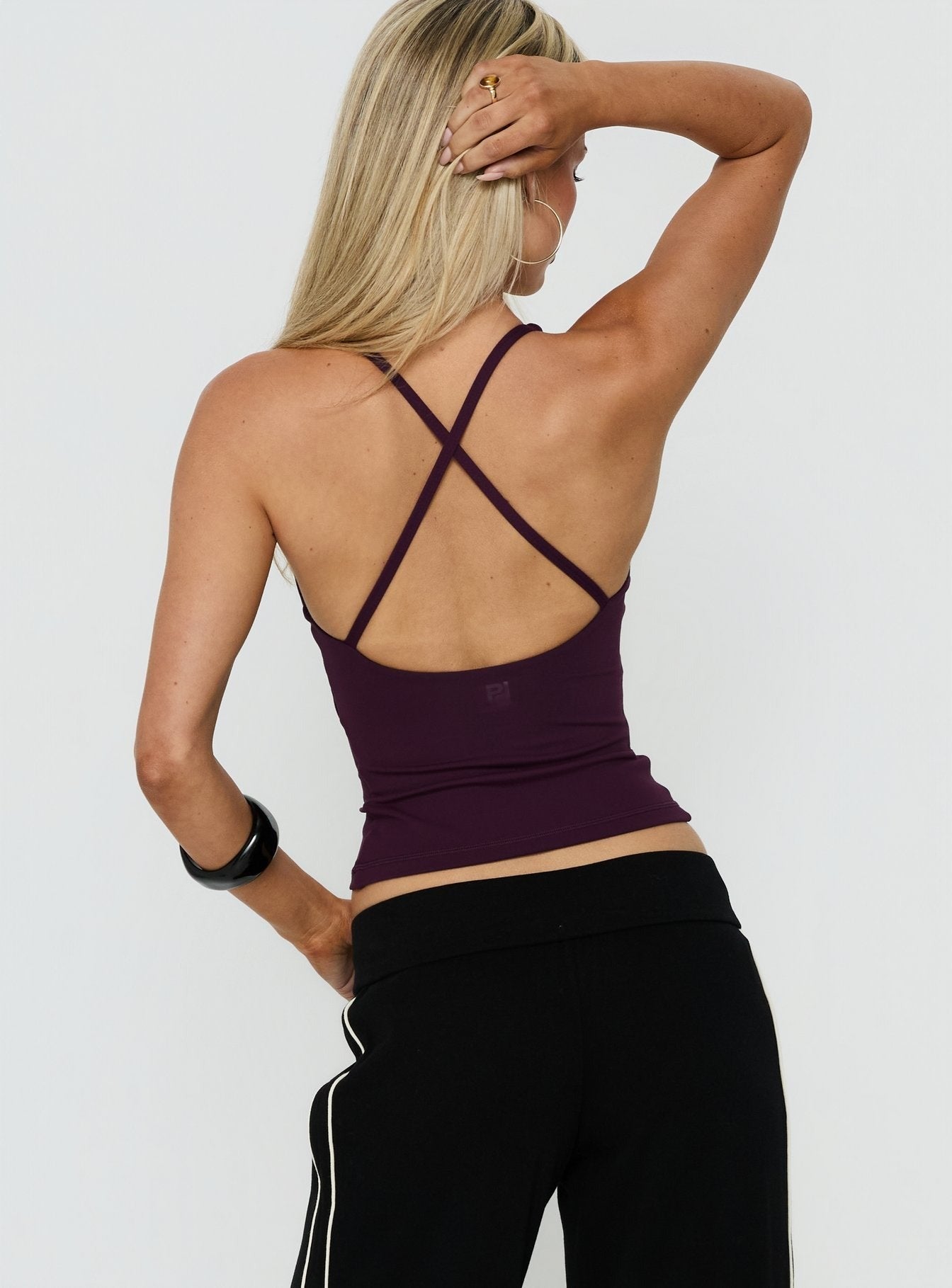 Pace Active Cross Back Tank Top Plum