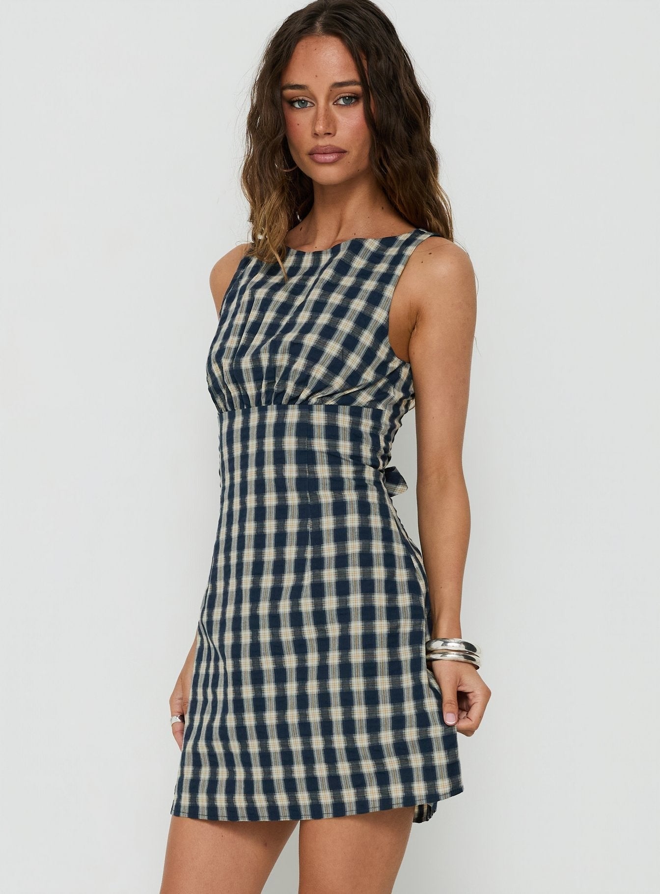 Sweet Somethings Mini Dress Navy Check