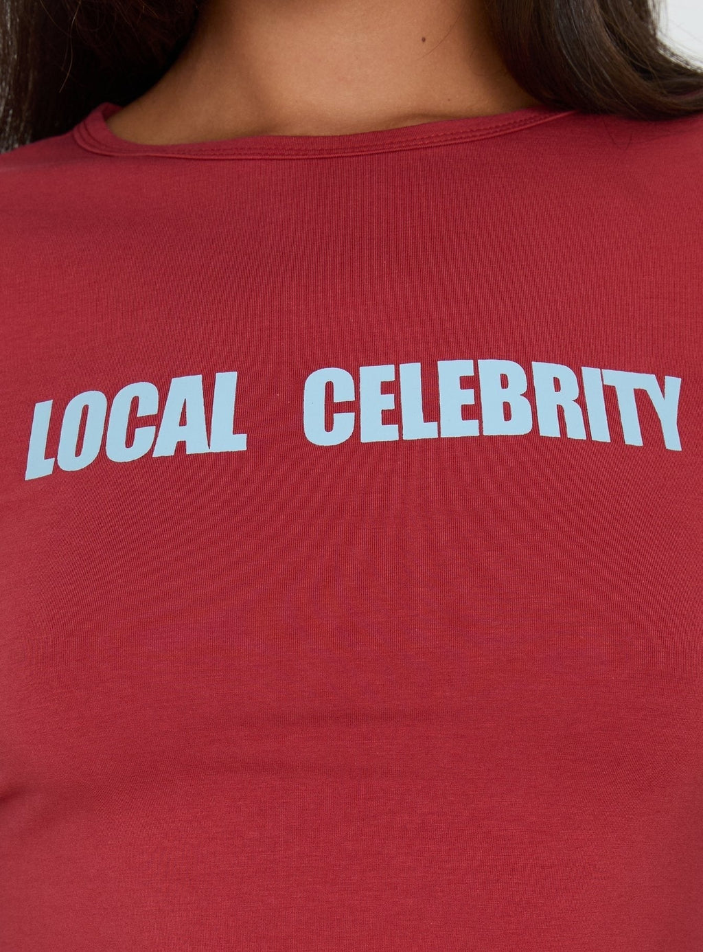Local Celebrity Graphic Top Washed Red