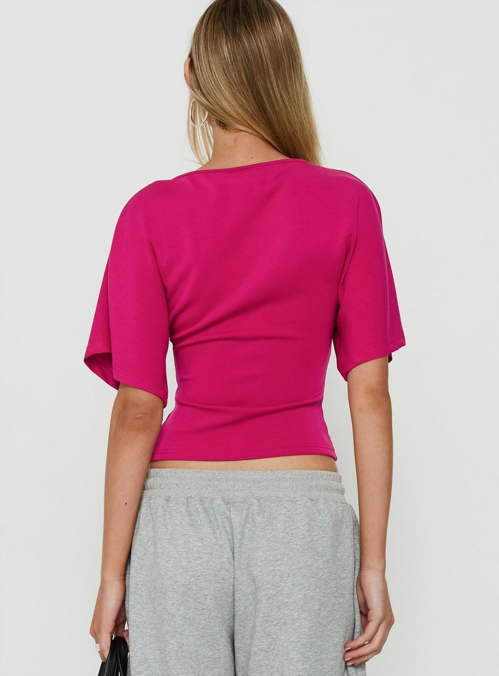 Arazia Cinched Short Sleeve Top Berry