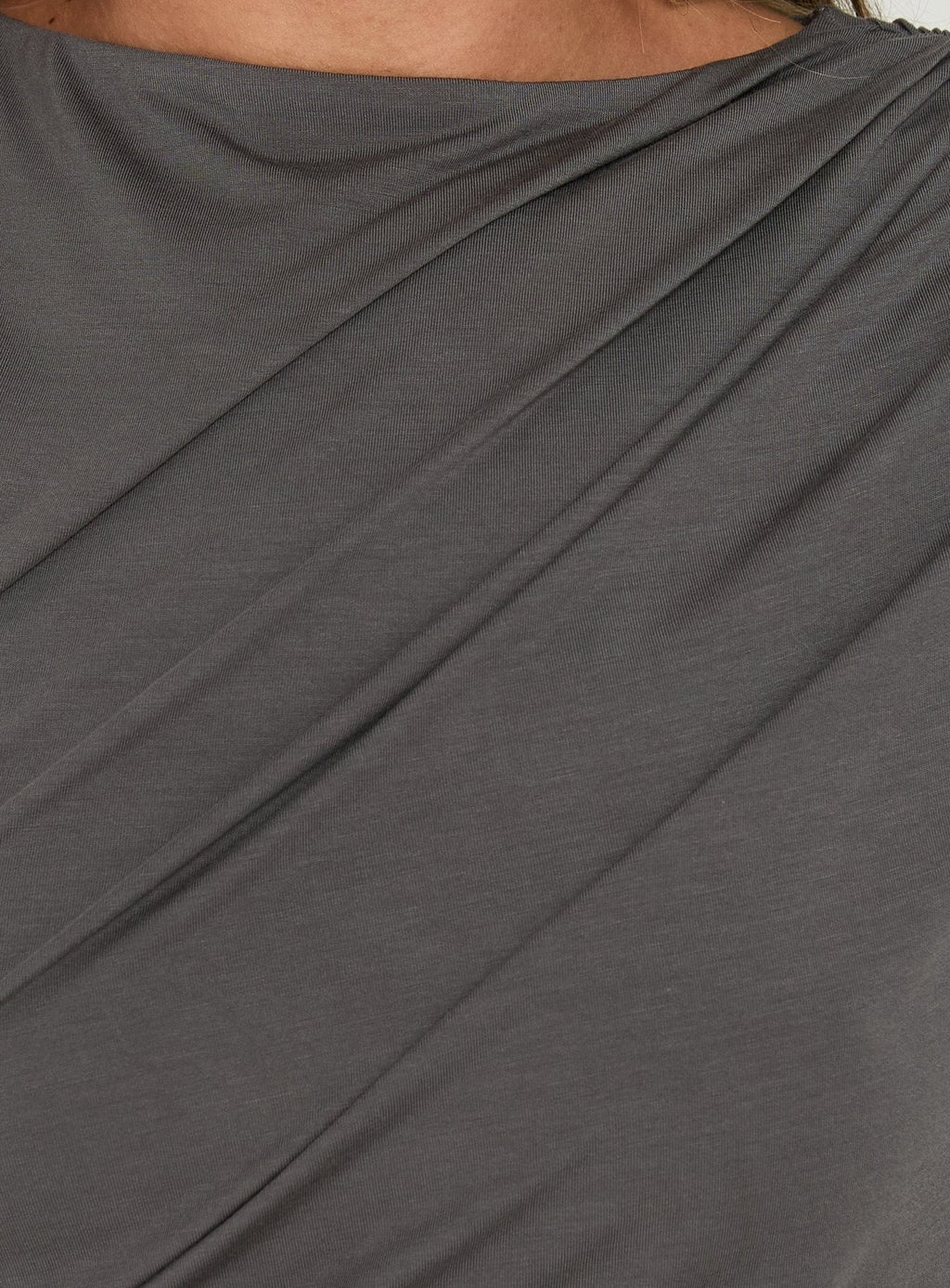 Adellah Draped Tank Top Slate