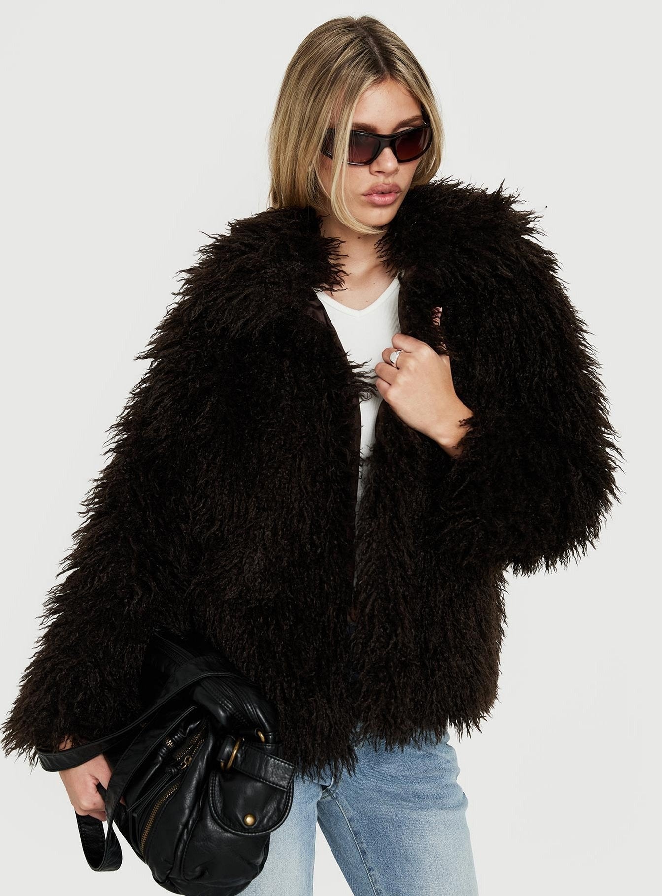 Felicea Faux Fur Jacket Chocolate