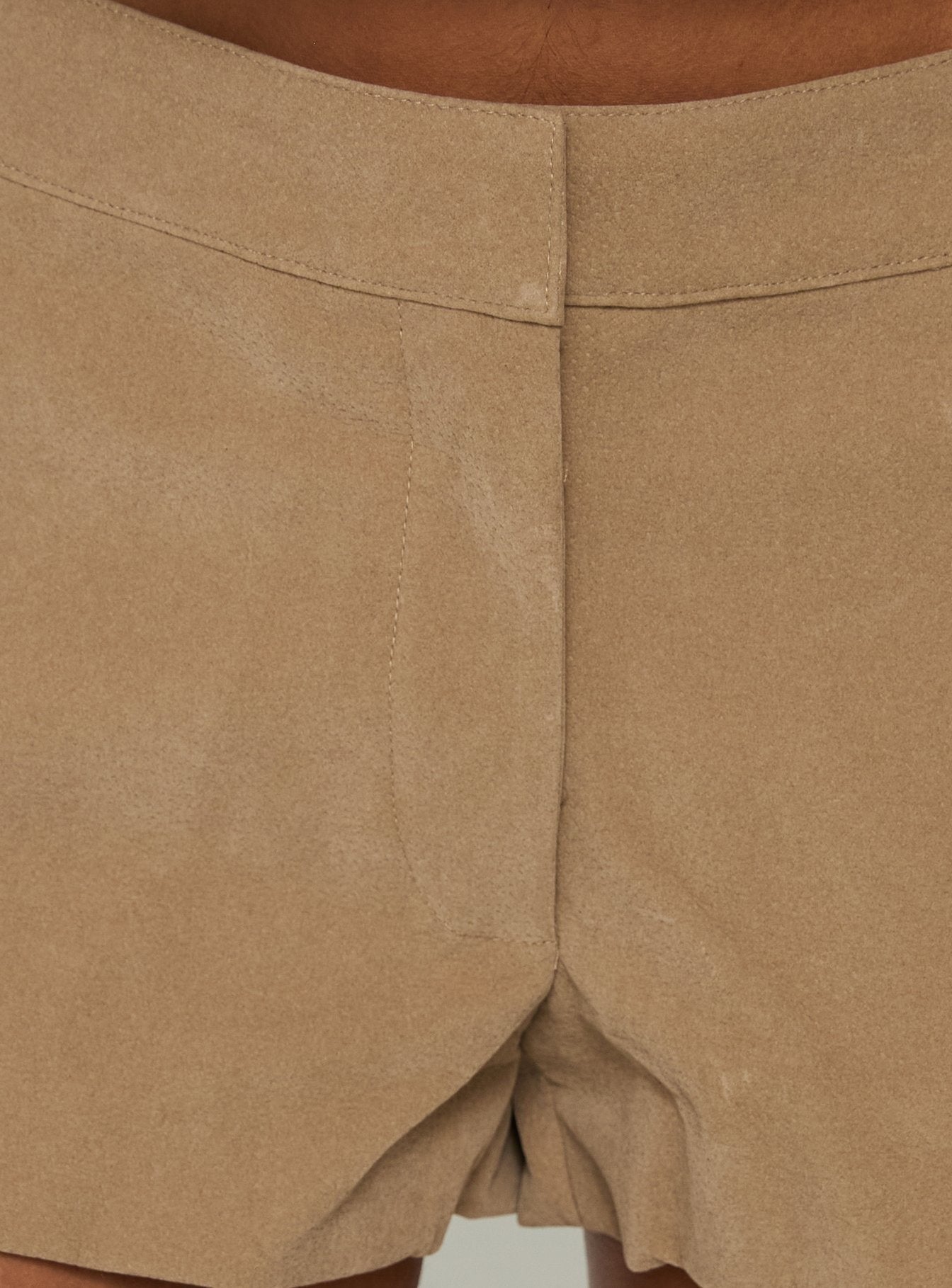 Esmeya Faux Suede Shorts Beige