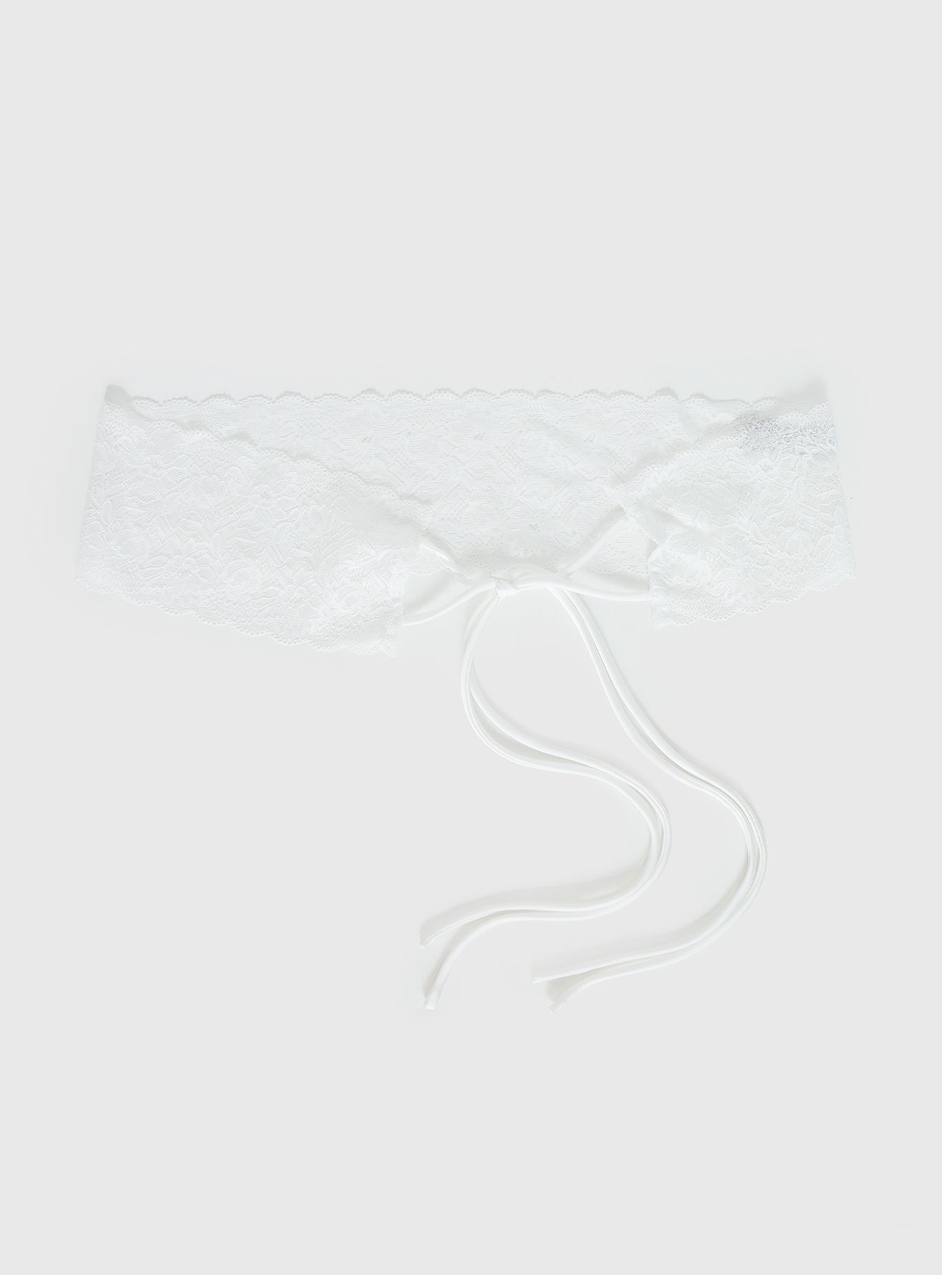 Spin The Bottle Lace Belt White