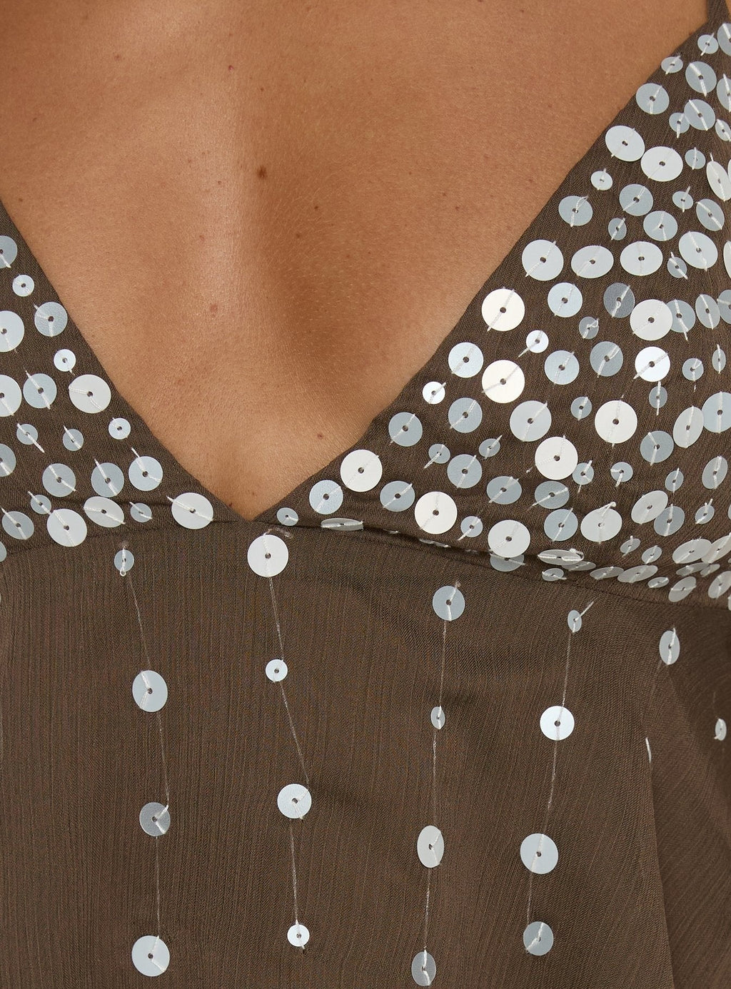 Vinton Button Detail Cami Top Mocha