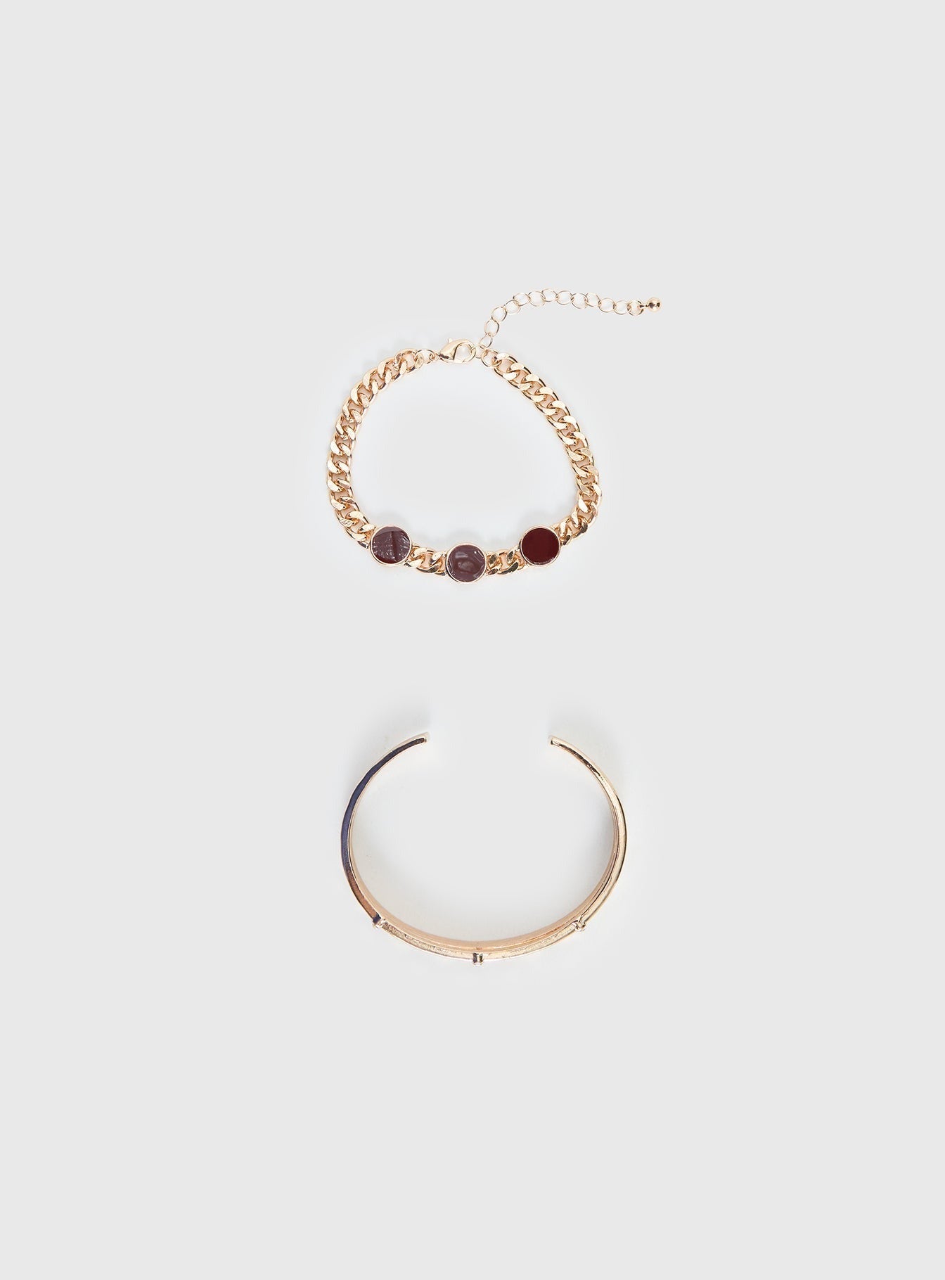 Wish You Would Bracelet Set Gold / Red
