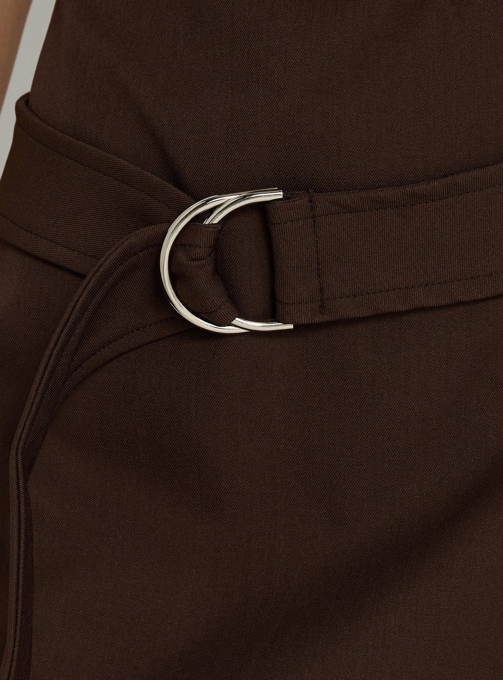 Luena Cowl Neck Belted Mini Dress Brown