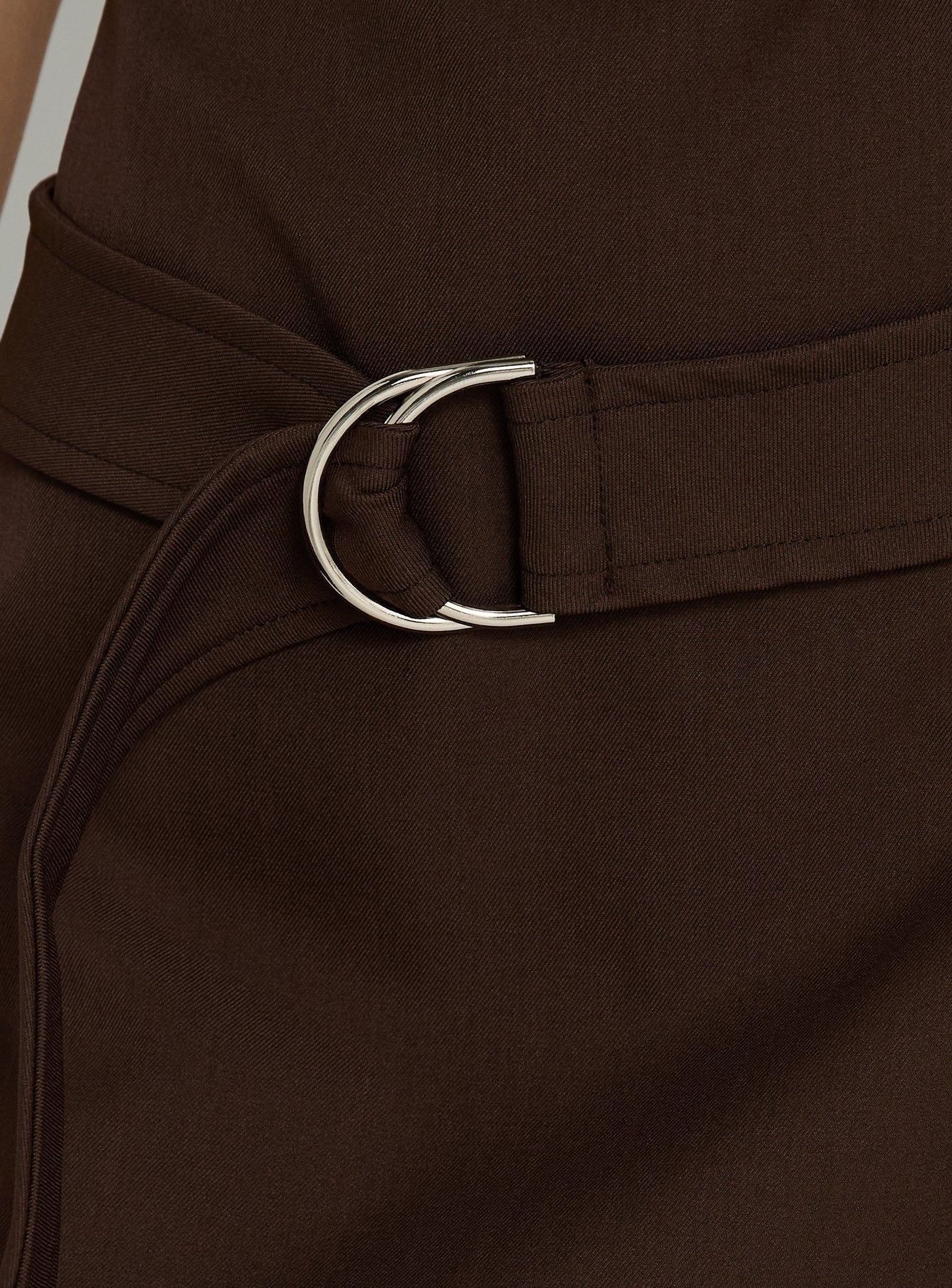 Luena Cowl Neck Belted Mini Dress Brown
