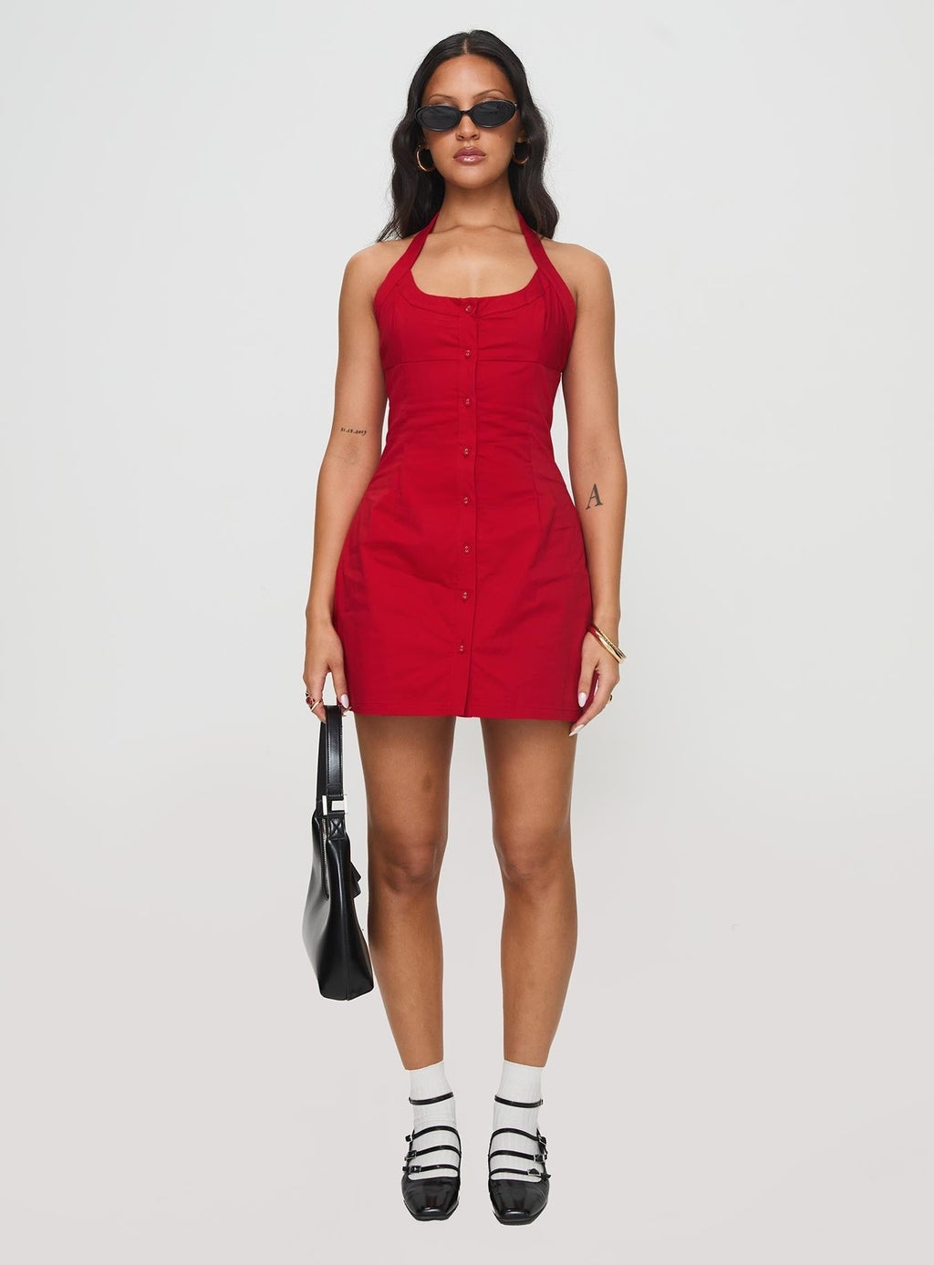Mallorie Halter Mini Dress Red Tall