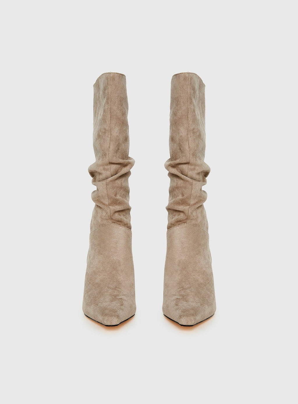 Such A Charmer Faux Suede Scrunch Boot Taupe