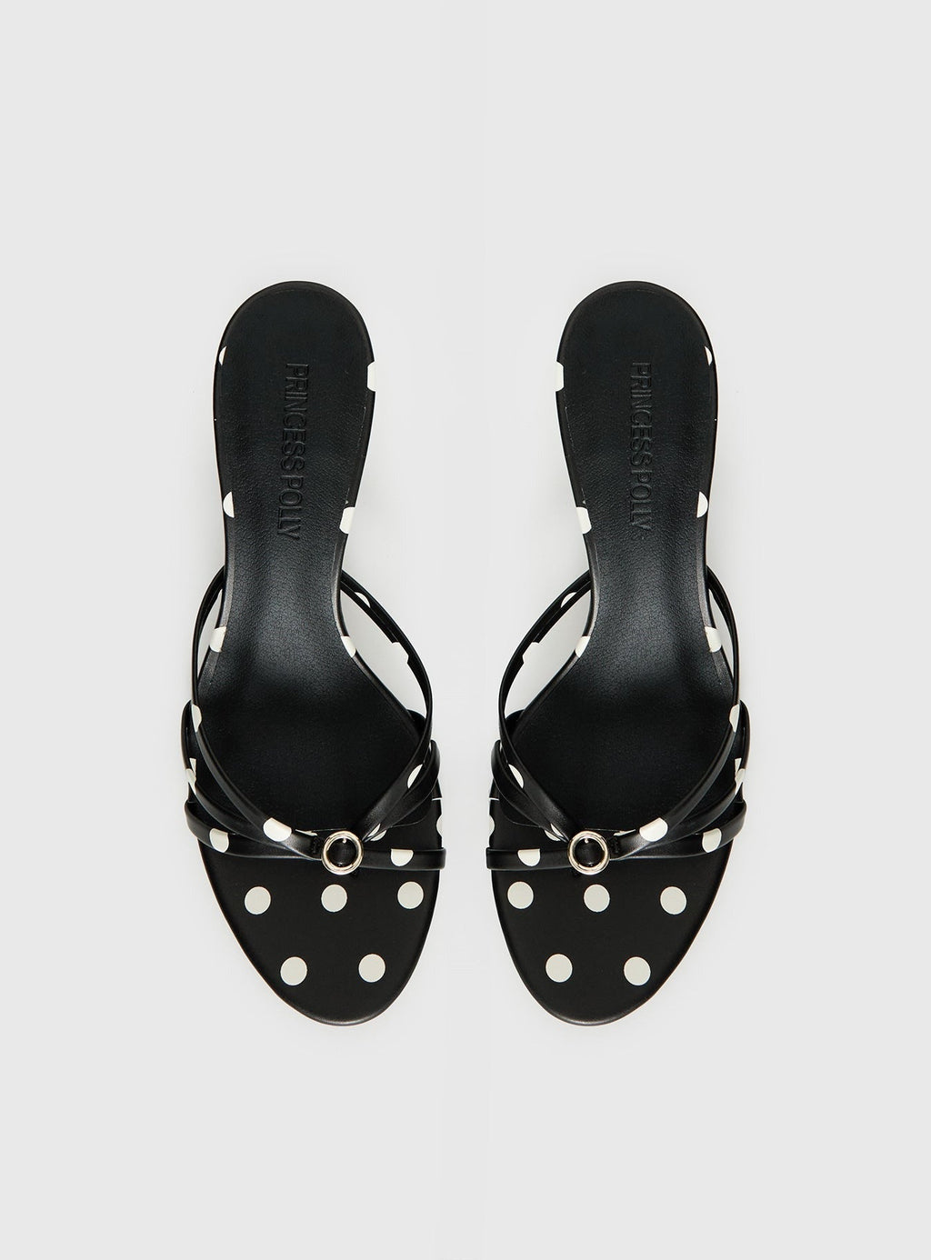 For The Rush Kitten Heels Black Polka