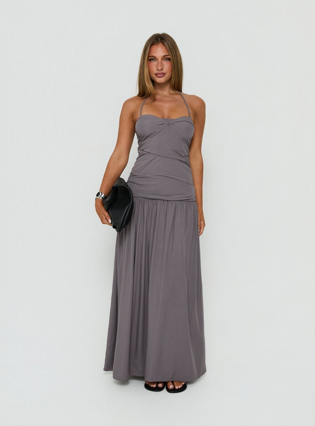 Marguerite Halter Maxi Dress Storm
