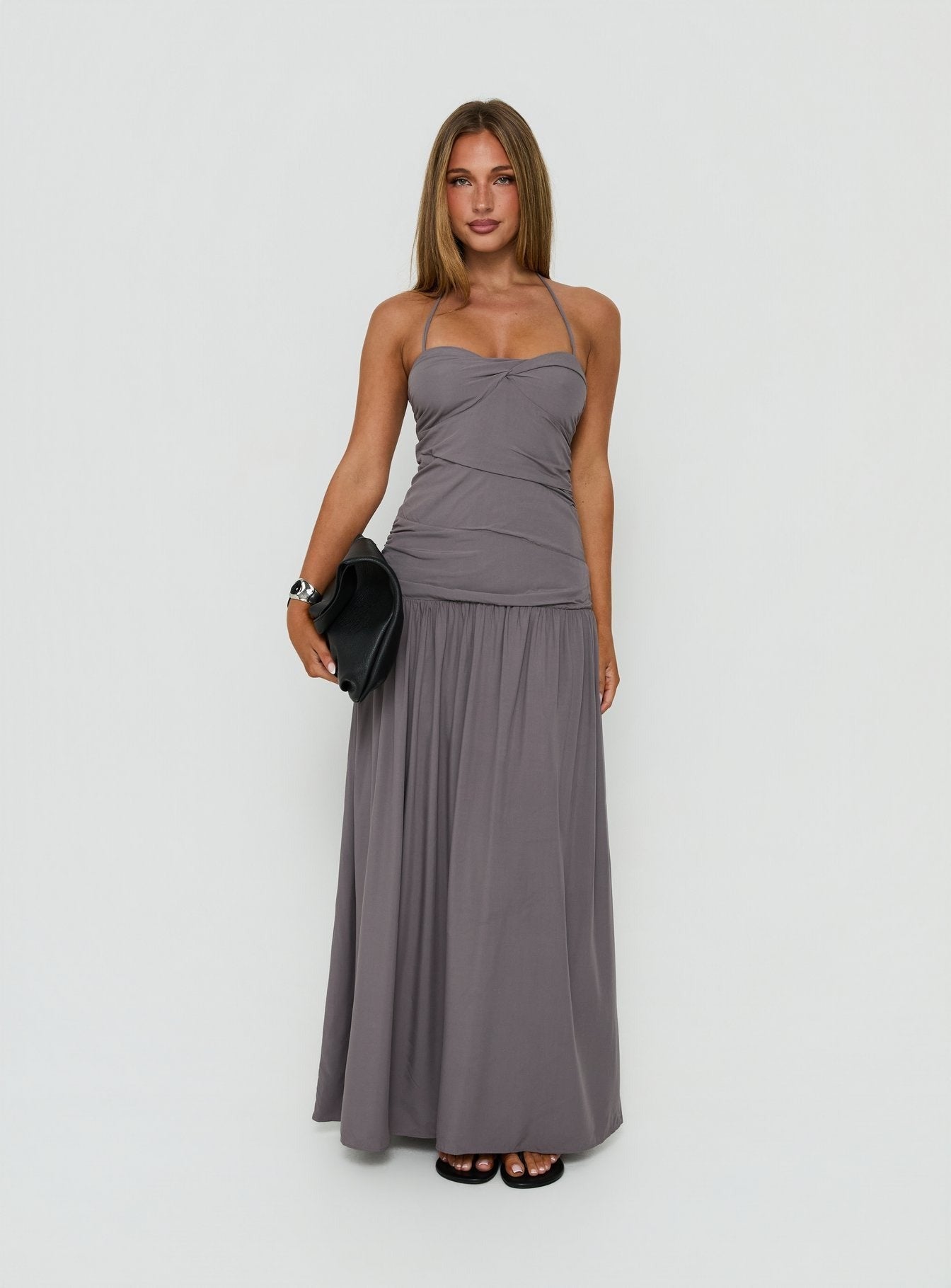 Marguerite Halter Maxi Dress Storm