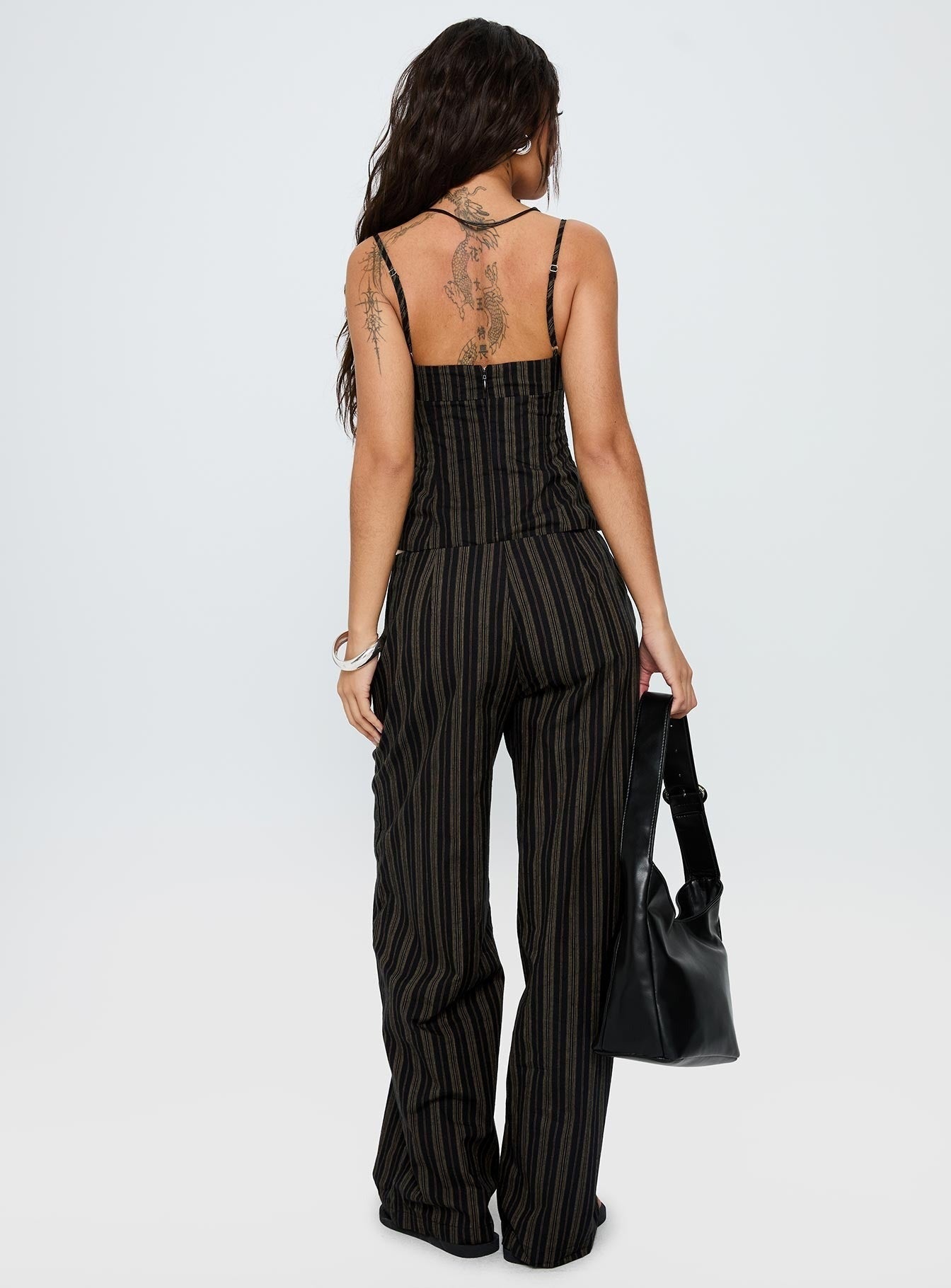 Kierstyn Corset Set Black Stripe Tall