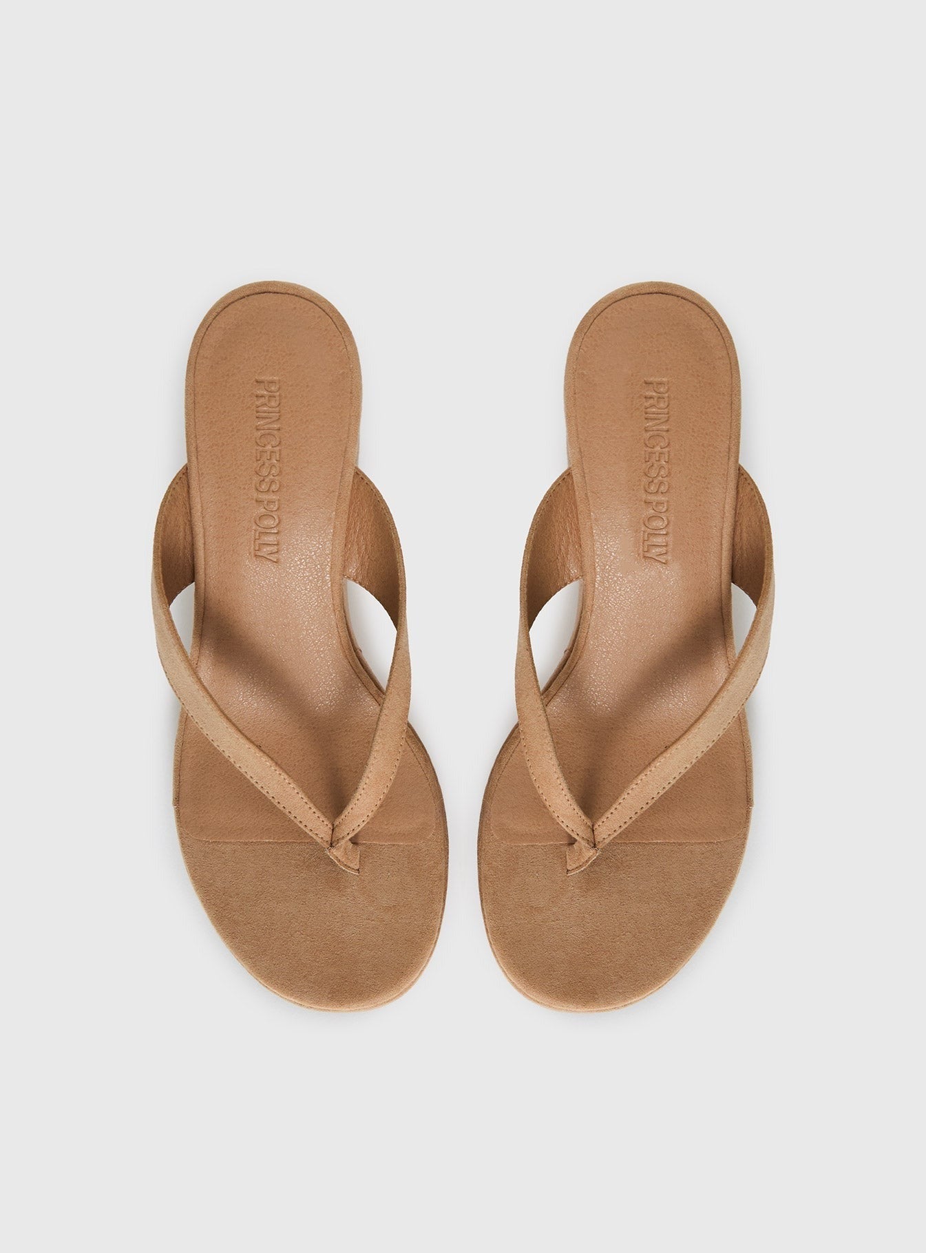 Kamiko Wedged Heels Tan Faux Suede
