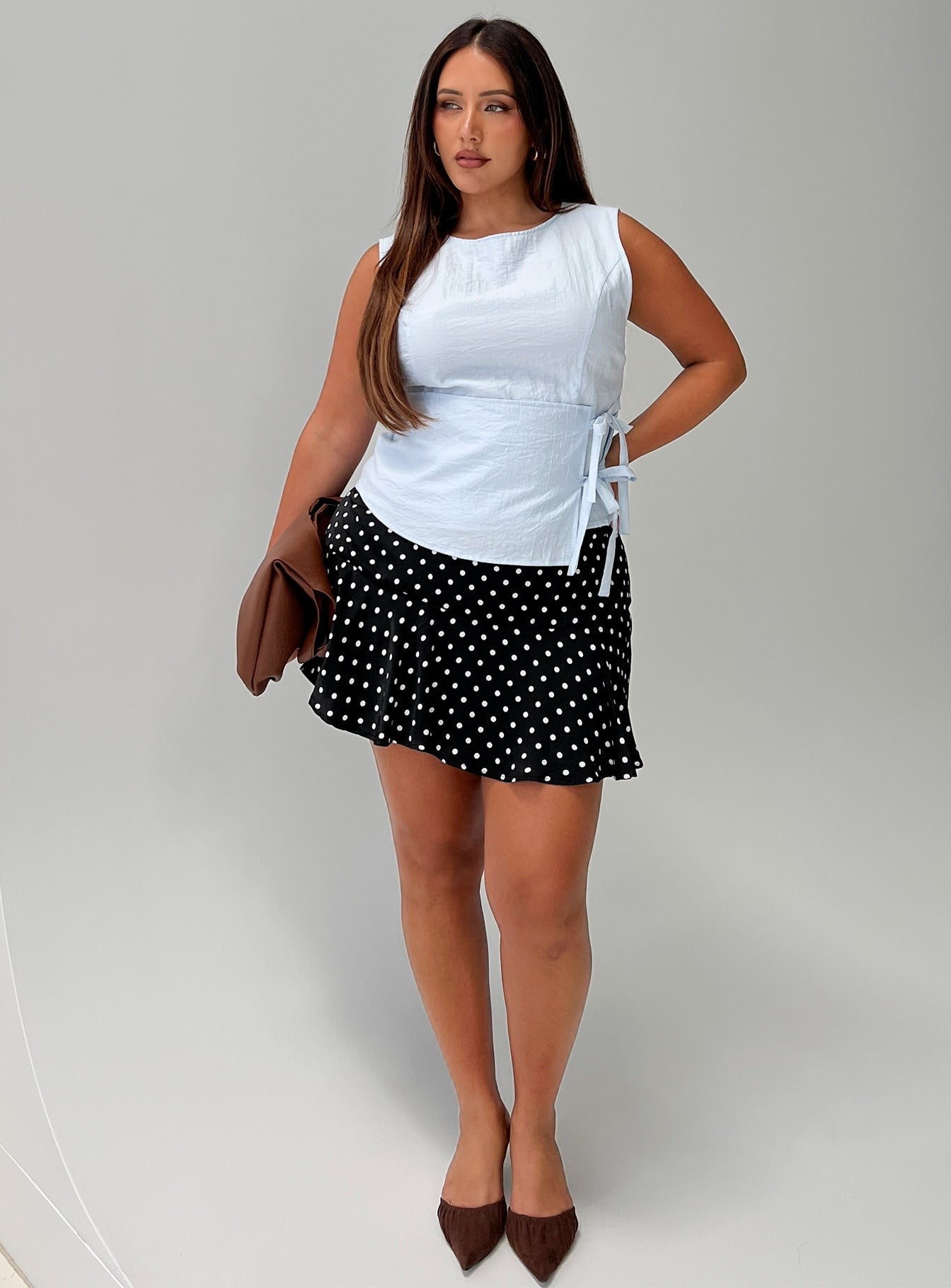 Vanish Mini Skort Black Polka Curve